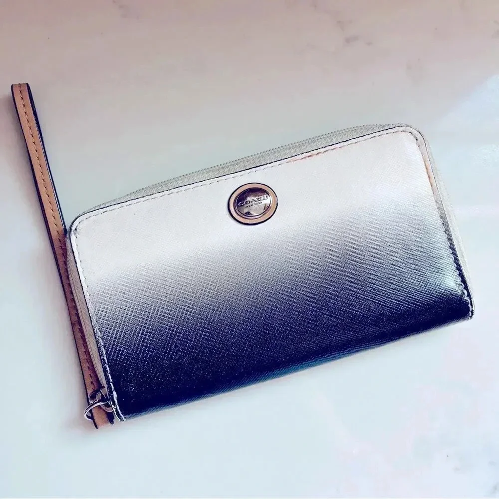 Coach Peyton Ombré Leather Wallet Wristlet